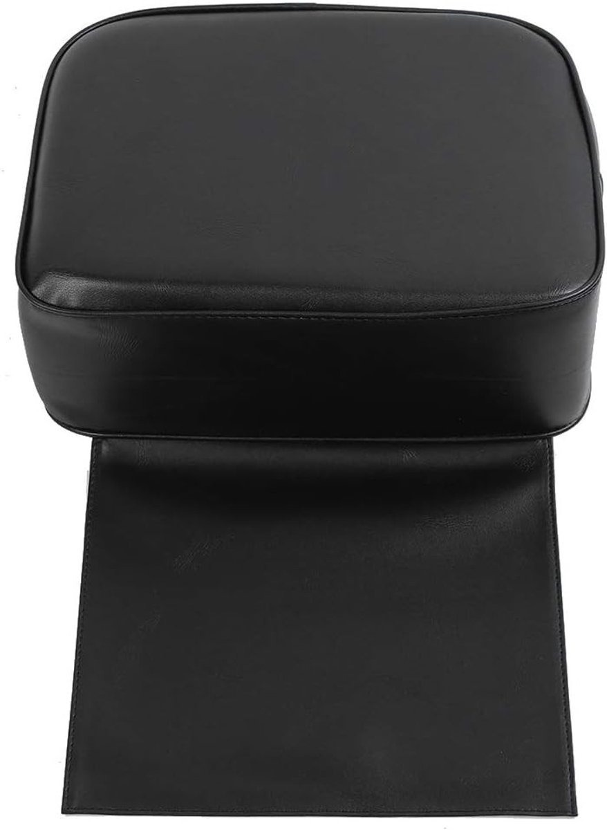 Professionele Barber Booster Stoel voor Kappers - Lederen Haarstyling Stoel voor Schoonheidssalon - Verstelbare Hoogte 37x28x14cm (Zwart)