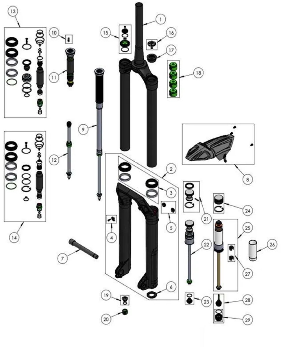 Dvo D1 Ott Onyx 38 Ref 14 Servicekit Zilver