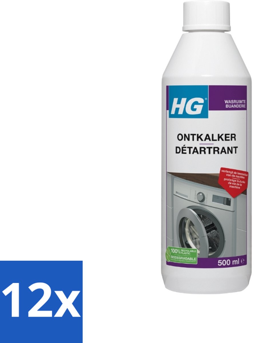12 x HG Ontkalker 500 ml - Kalkverwijderaar - Ontkalker - Koffiezetapparaat Ontkalken - Waterkoker Ontkalken - Wasmachine Ontkalken