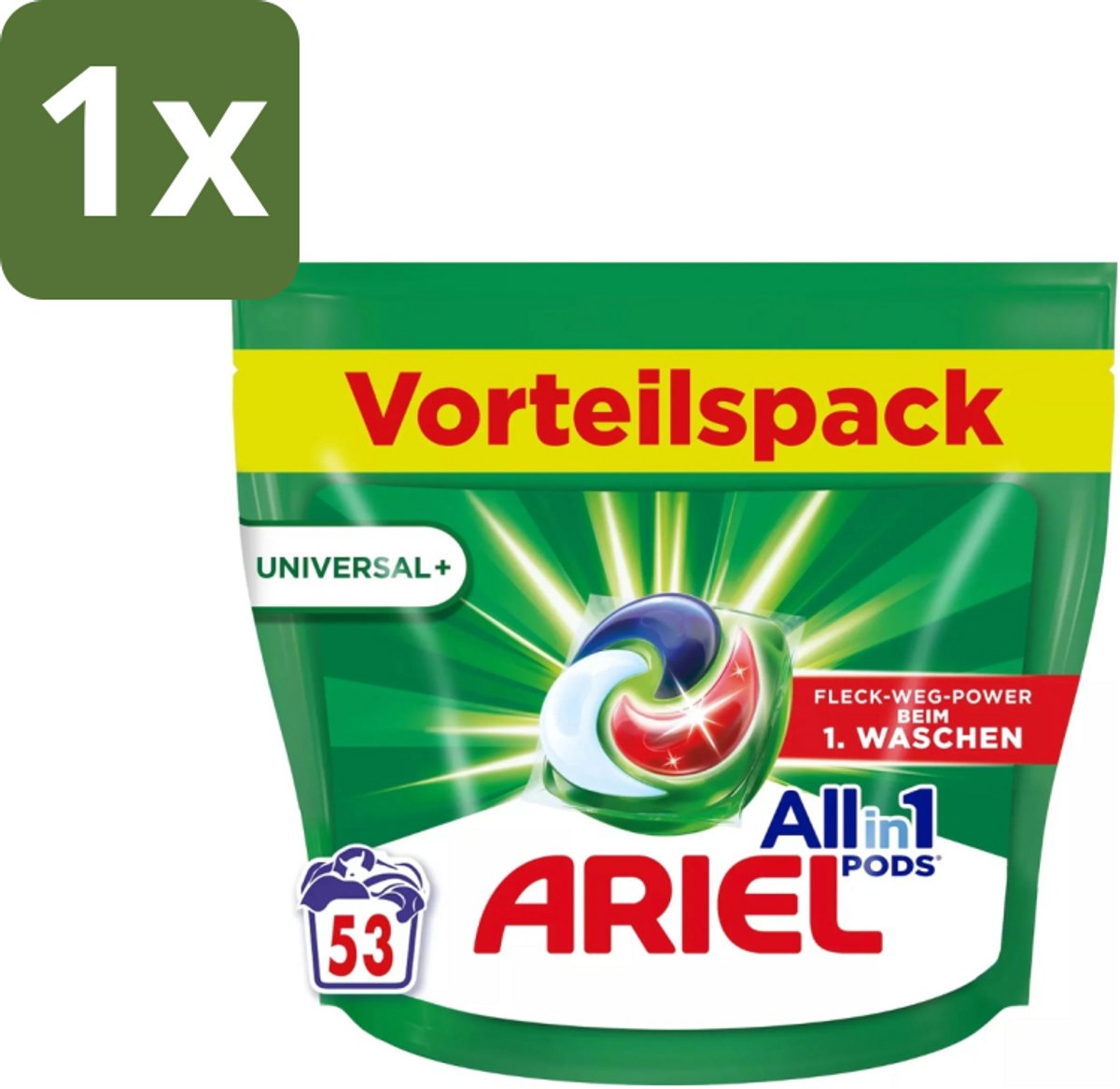 1 x Ariel – Pods All-in-1 – Original – 53 wasbeurten - Wasmiddel - Waspods - Reinigingscapsule - Vlekverwijdering - Kleurbehoud