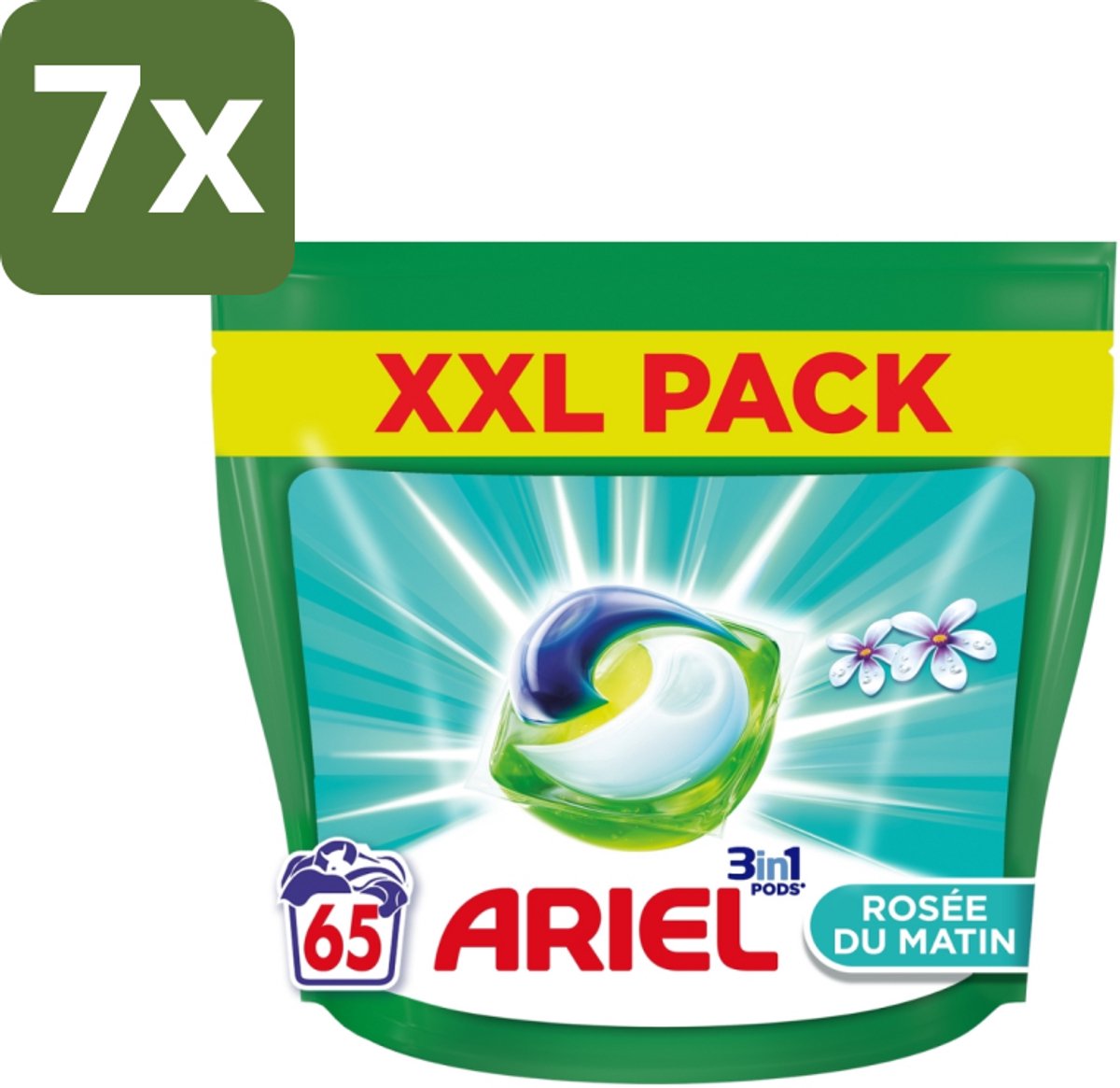 Ariel – Pods 3in1 – Rosée du Matin – 1332 g – 65 wasbeurten - Bulkverpakking - 7 stuks