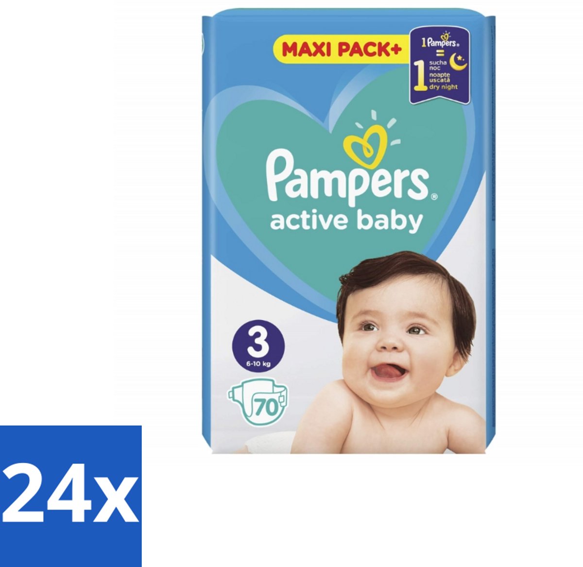 Pampers – Luiers – Active Baby Maat 3 – 70 Luiers - Voordeelverpakking - 24 stuks