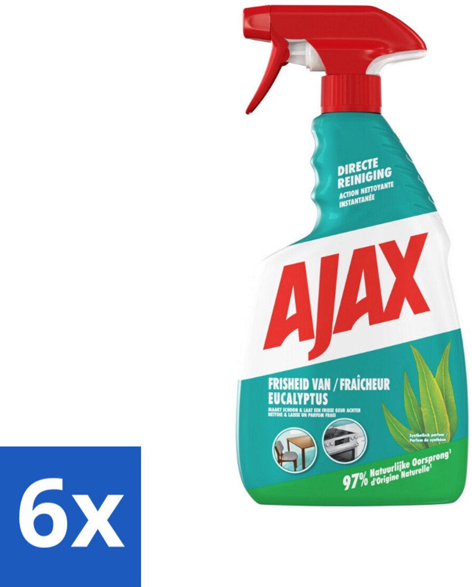 Ajax – Multi-Purpose Spray – Eucalyptus – 750 ml - Voordeelverpakking - 6 stuks