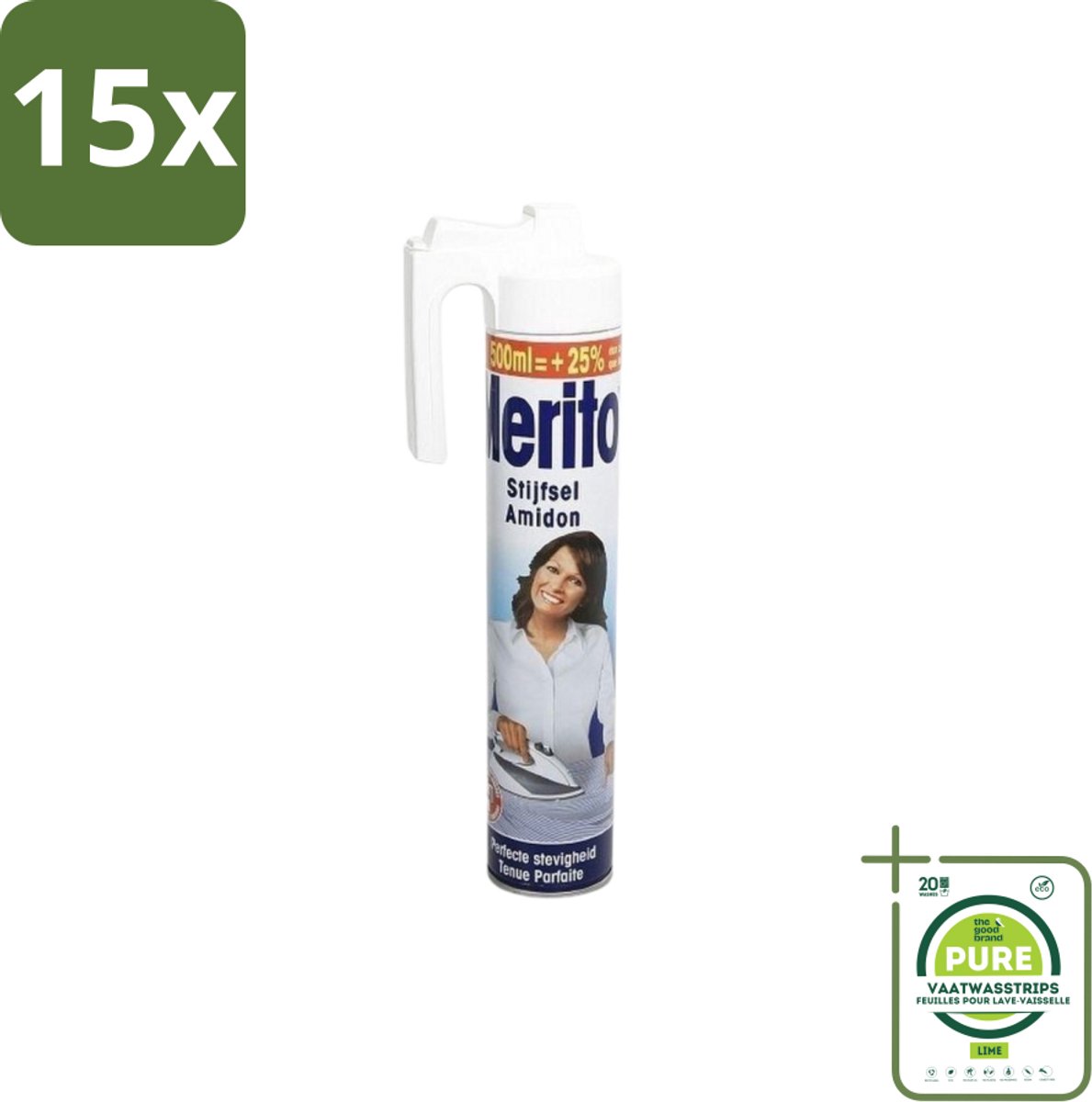 15 x Merito - Stijfsel - 500 ml - Grootverpakking - Stijfsel - Kledingverzorging - Linnen - Strijken - Frisse Geur