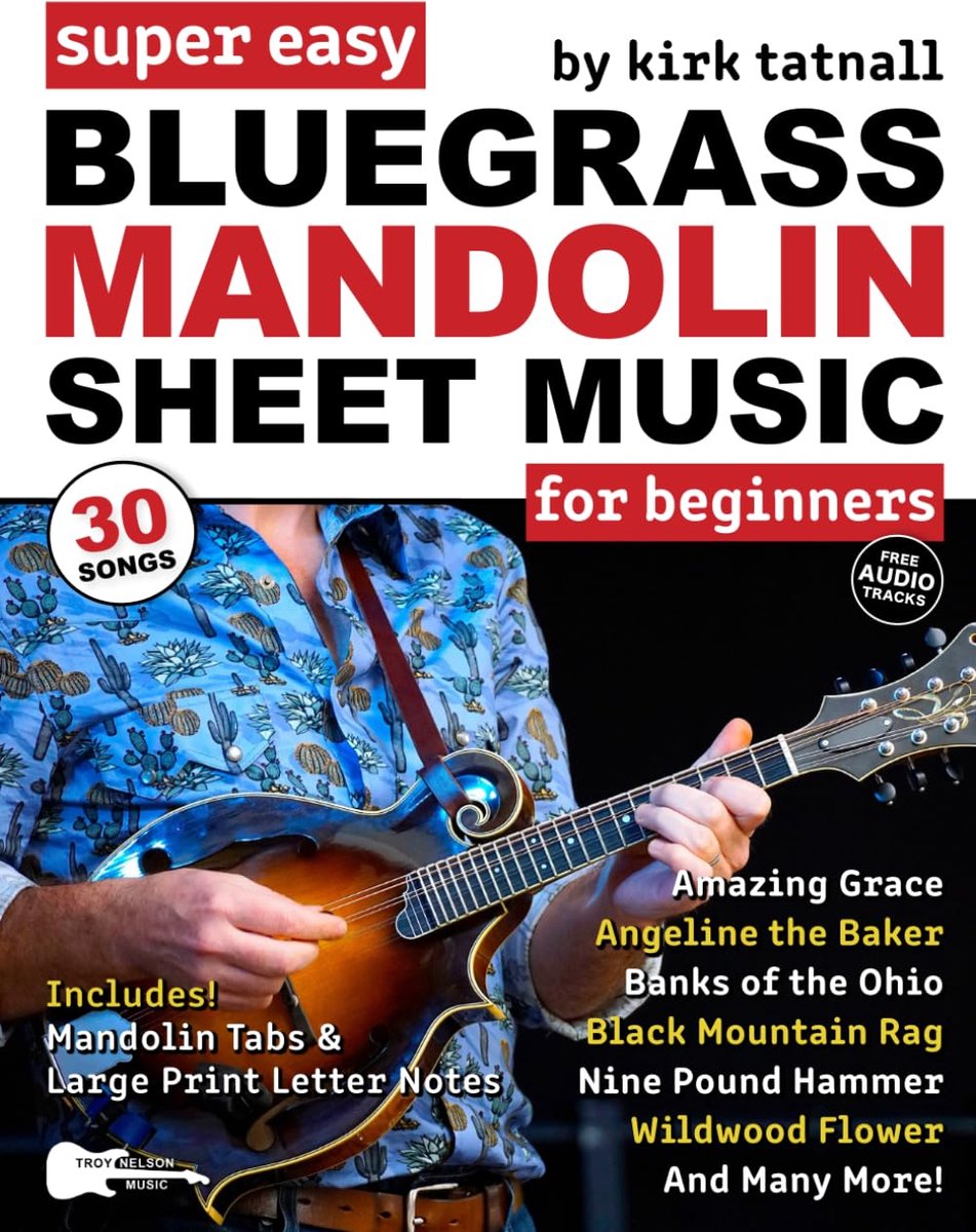 Super Easy Bluegrass Mandolin Sheet Music for Beginners: 30 Bluegrass Tunes in Big Letter Notes, Mandolin TAB, Chord - ShopVlot