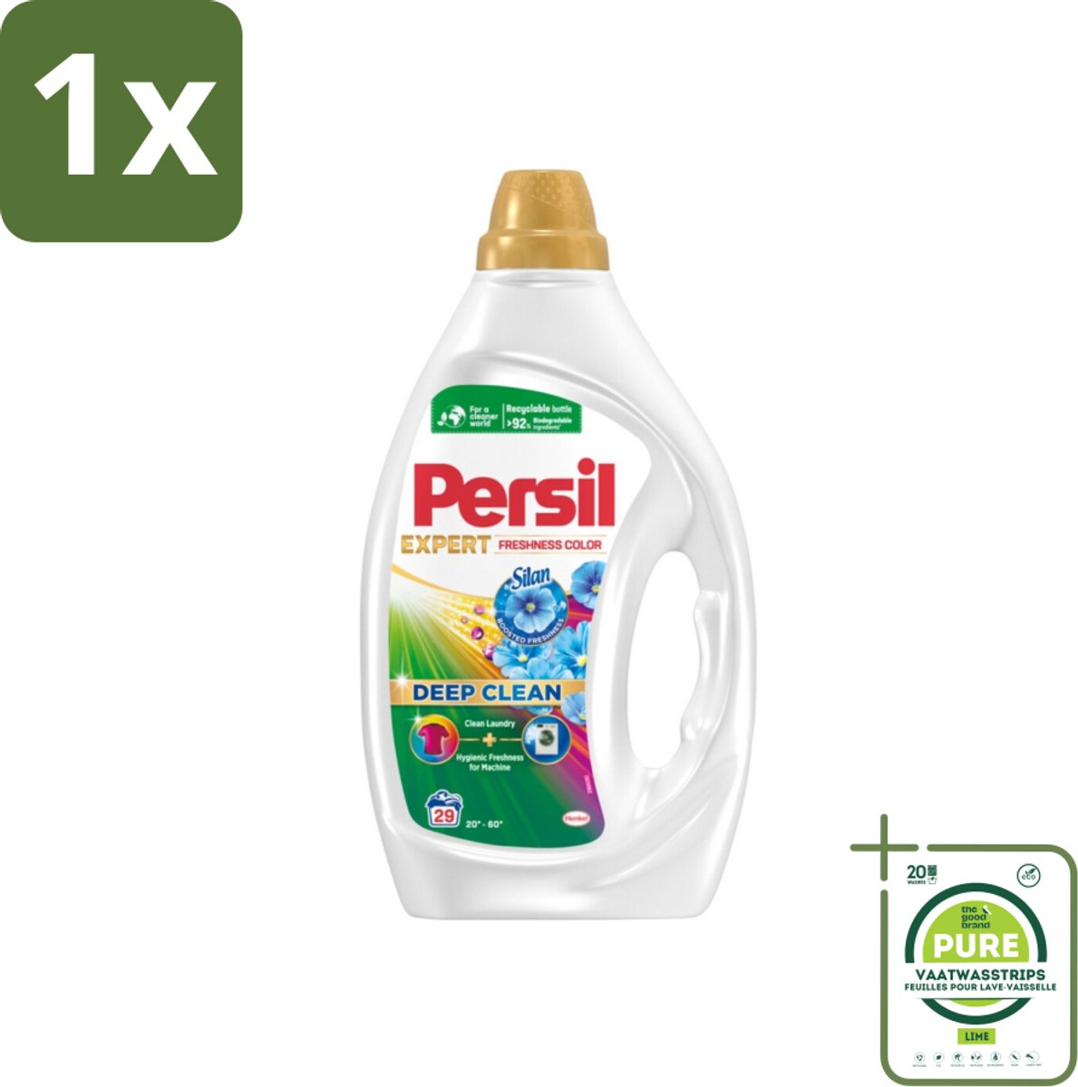 1 x Persil Wasmiddel Gel 29 Wasbeurten Gekleurde was Freshness by Silan 1,305 liter - Wasmiddel - Persil - Gekleurde Was - Wasverzachter - Vlekkenverwijderaar