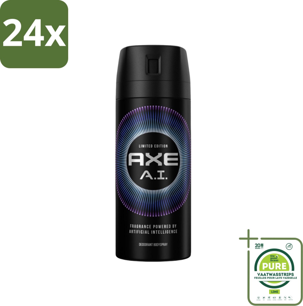 Axe - Limited Edition - Deodorant Bodyspray - A.I. - 150 ml - Voordeelverpakking - 24 stuks - Deodorant - Bodyspray