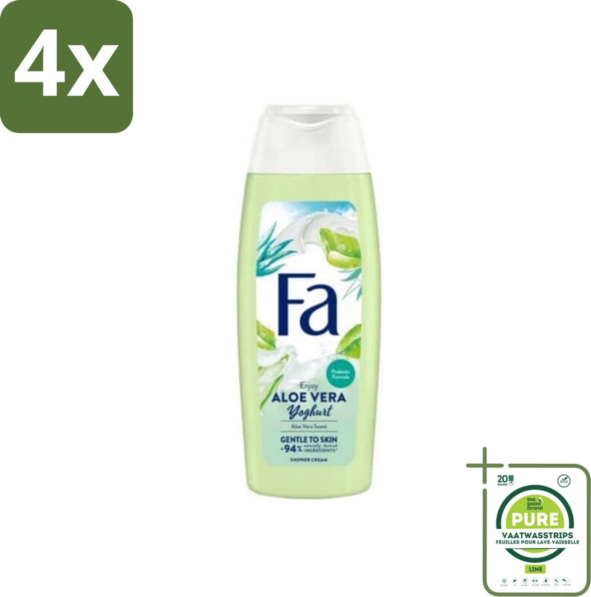 Fa - Douchegel - Yoghurt & Aloe Vera - 250 ml - Voordeelverpakking - 4 stuks - Douchegel - Yoghurt