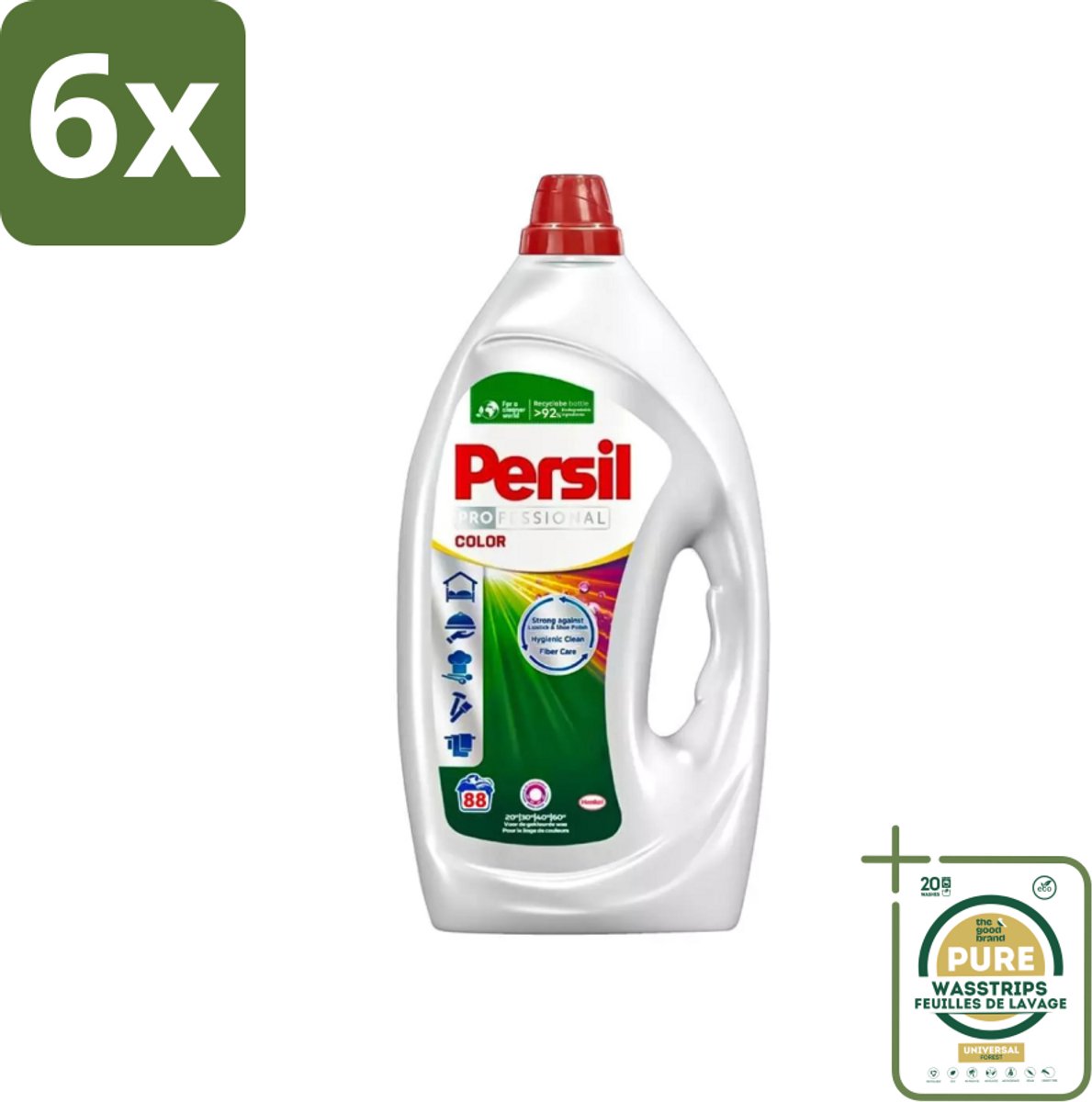 Persil Professional Color - Vloeibaar Wasmiddel - Gekleurde Was - 88 Wasbeurten - Voordeelverpakking - 6 stuks - Vlekken verwijderen - Wasmachine reinigen