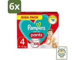 Pampers - Baby-Dry Pants - Luierbroekjes - Maat 4 (9-15 kg) - Comfort Fit - 108 Luiers - Voordeelverpakking - 6 stuks - Luier maat 4 - Luierbroekjes 9-15 kg