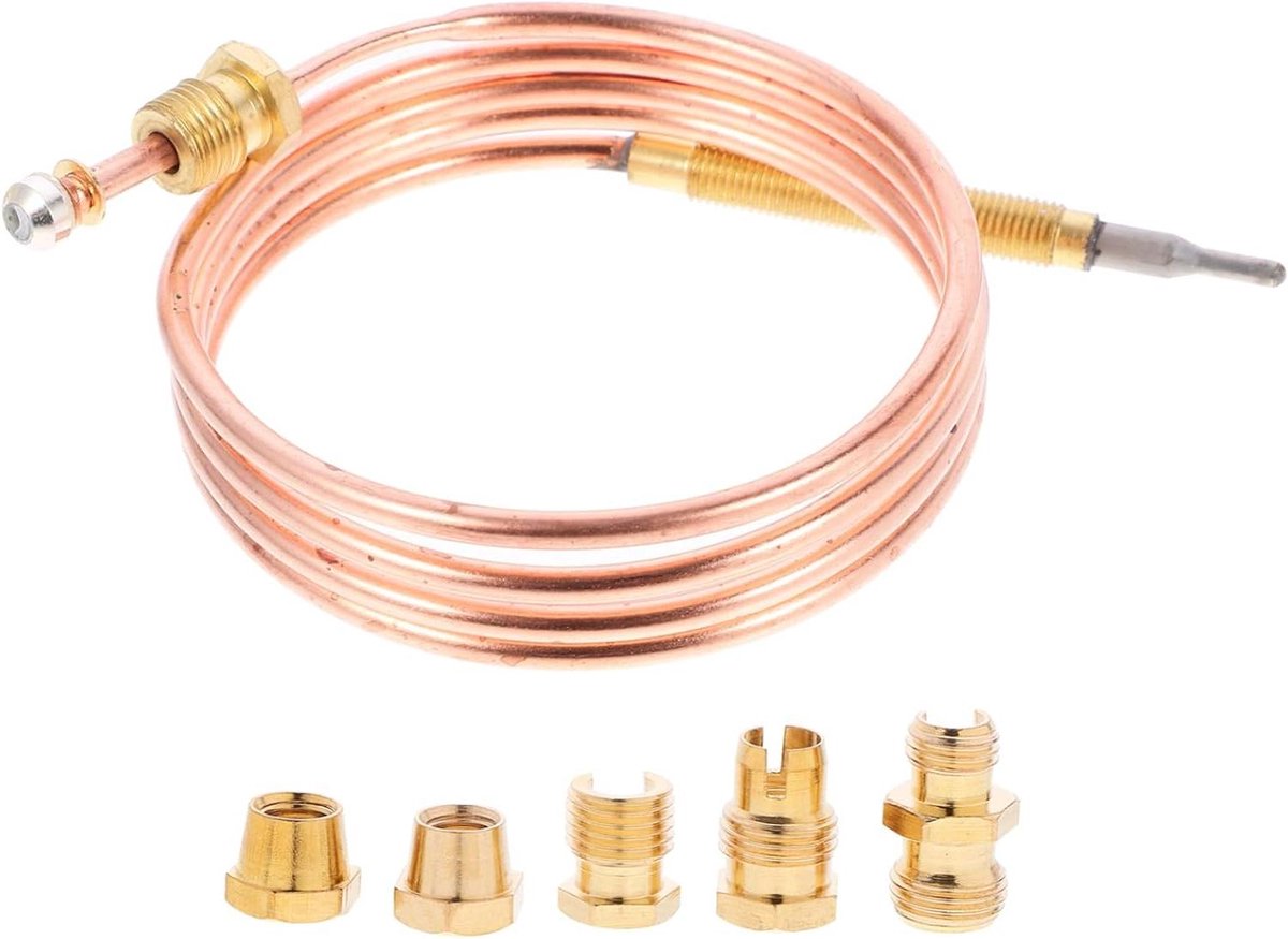 Universele Thermokoppel - Vlamuitvalbeveiliging - Veiligheid Buitenhaard - Nauwkeurige Temperatuurregeling - 90 cm Lengte - Roségoud