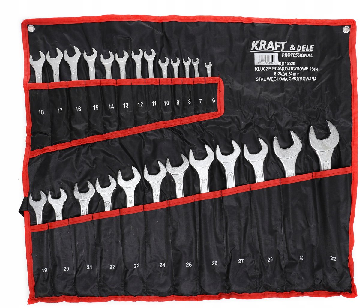 25-delige Ringsleutelset 6-32mm in Plat Etui - CRV Staal