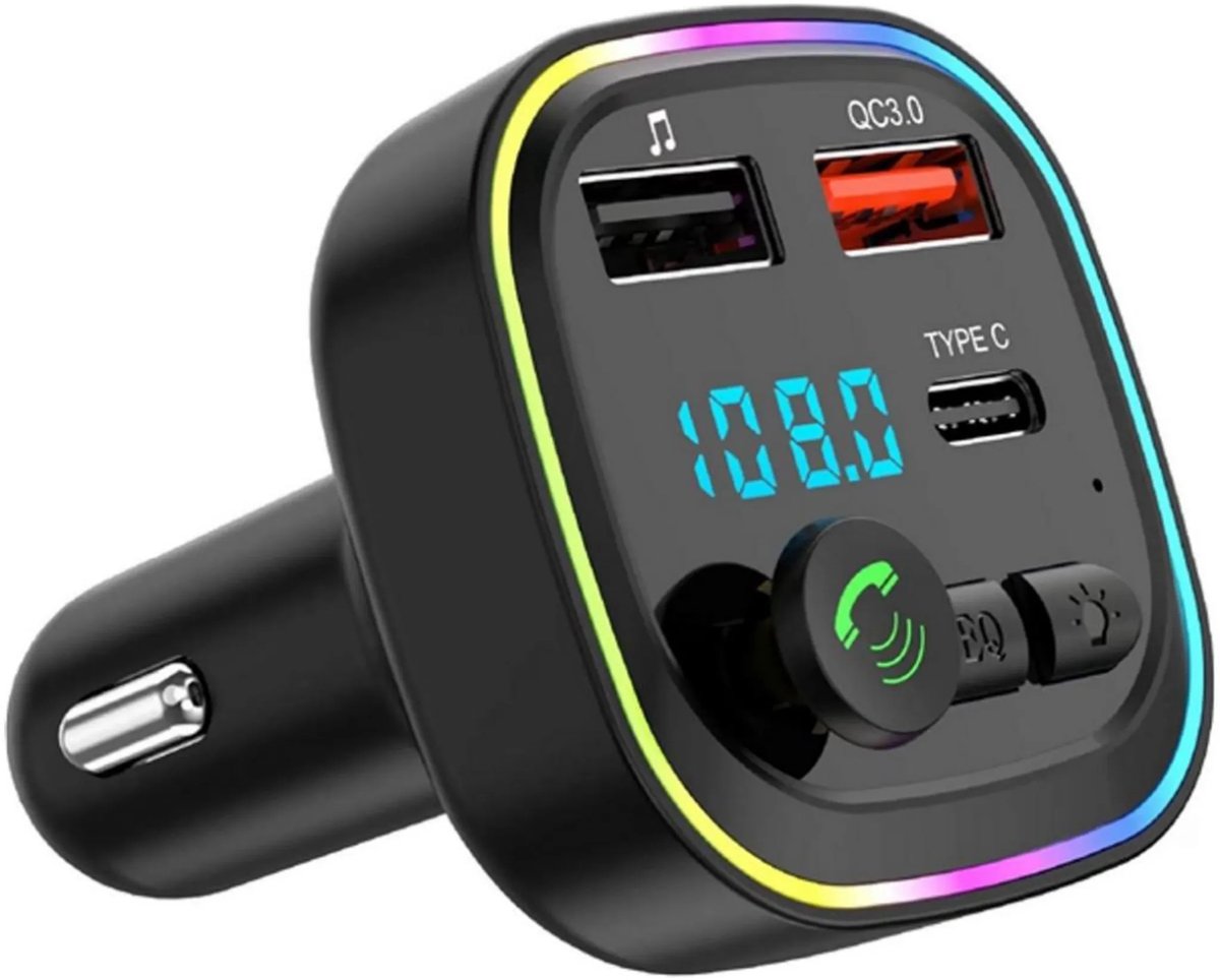 casalora - Bluetooth 5.3 FM-zender - Handsfree draadloze autoadapter - Snel opladen - Draadloze Bluetooth - MP3-speler - Handsfree bellen - USB-ondersteuning