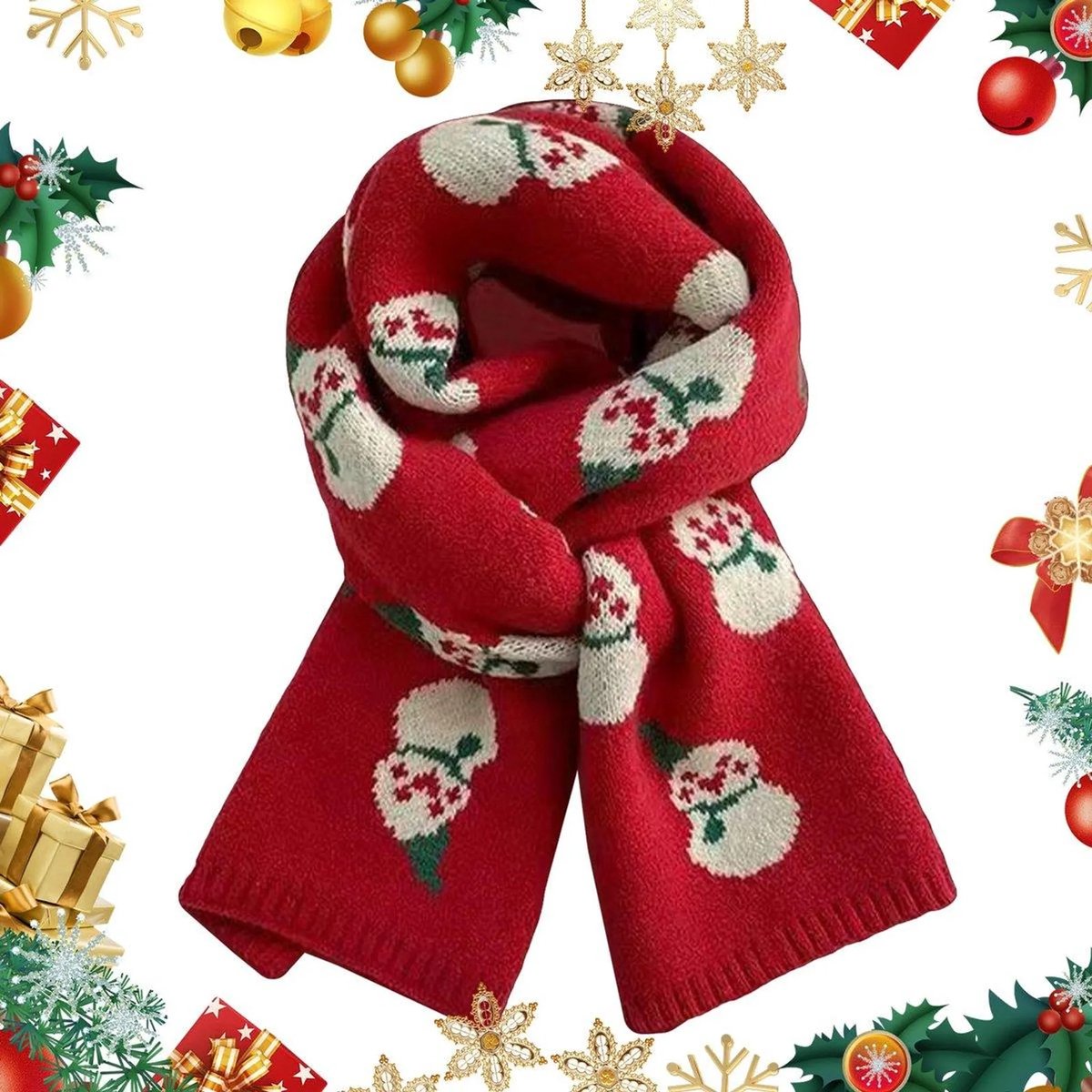 casalora - Sjaals - Dames sjaal - Kerstsjaal - Kerstcadeaus - Wintersjaals voor dames - Zacht & Warm - Winddicht - 170*30 CM - Rood - One Size - Kerstcadeaus geschikt voor familieleden