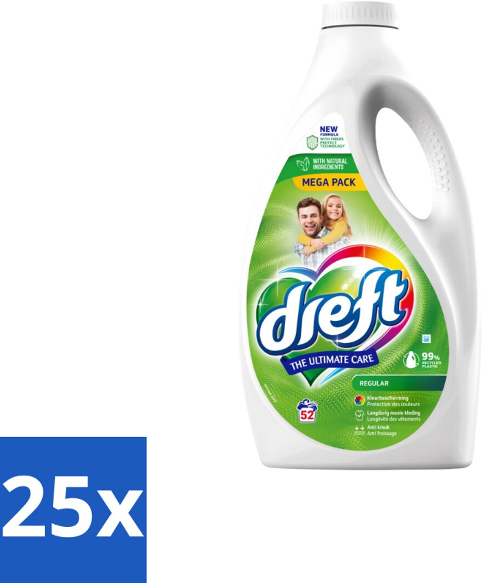 Dreft – Regular – Vloeibaar Wasmiddel – 2,34 liter – 52 wasbeurten - Bulkverpakking - 25 stuks