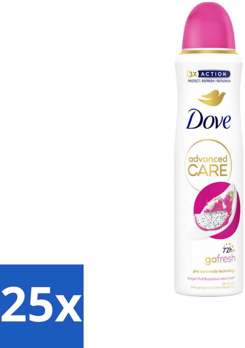 Dove – Deodorant Spray – Dragon Fruit & Coconut Cream – 150 ml - Bulkverpakking - 25 stuks