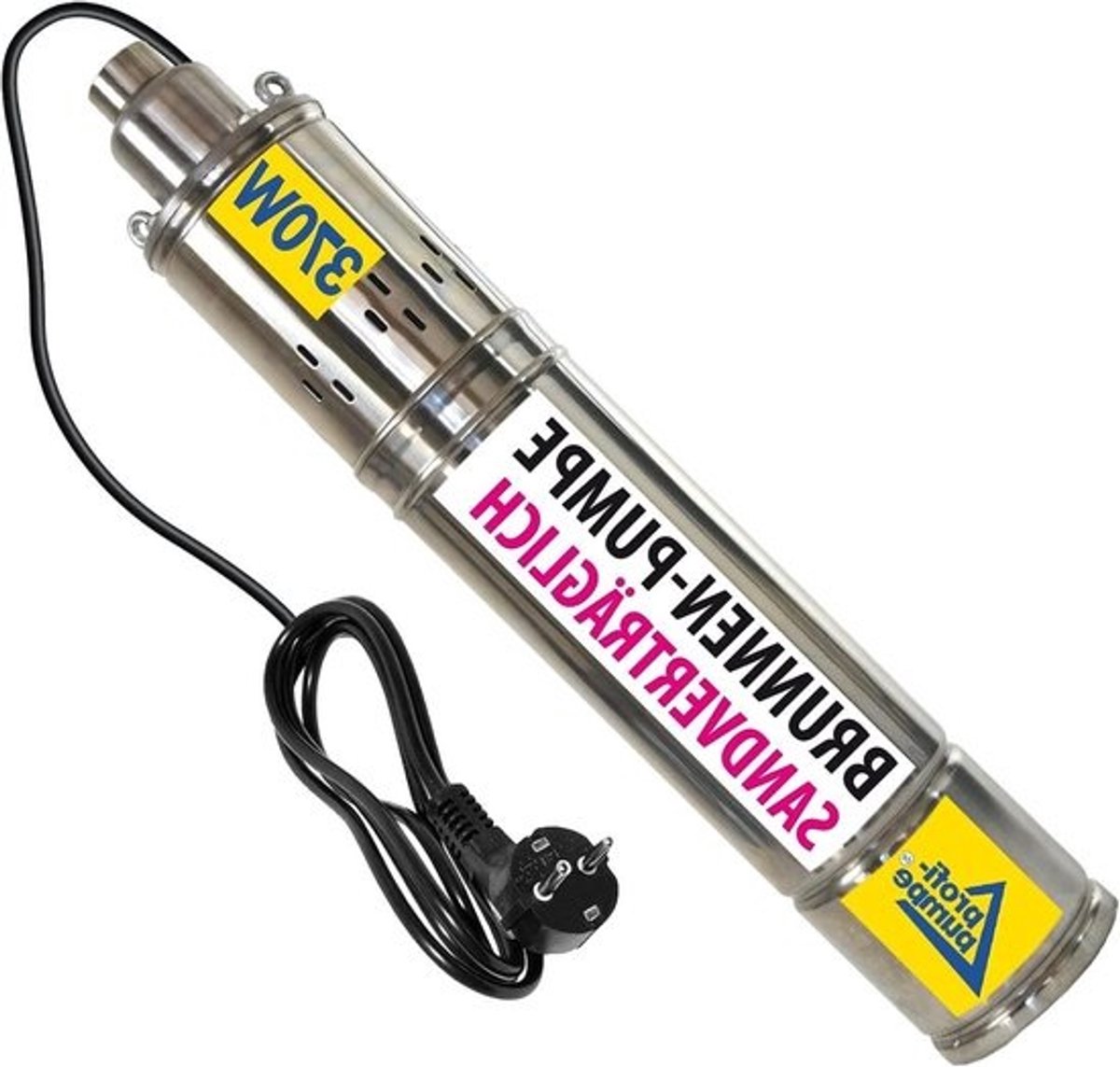 Bronpomp RVS - Schroefpomp Diep - Water Verplaatsen - Zandbestendig Ontwerp - 60 Meter Opvoerhoogte - Zilverkleurig