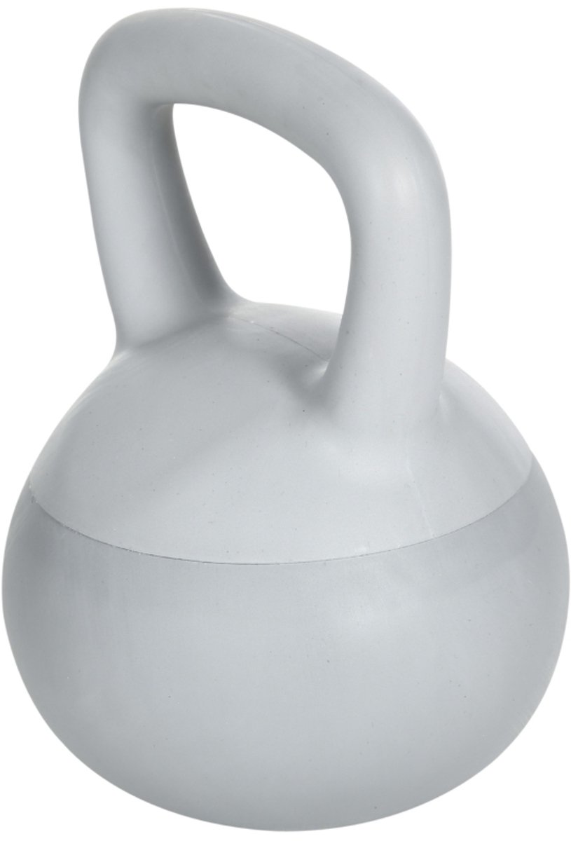 4 kg PVC en metalen zandkettlebell voor schouder- en bicepstraining, 19x19x26 cm, grijs
