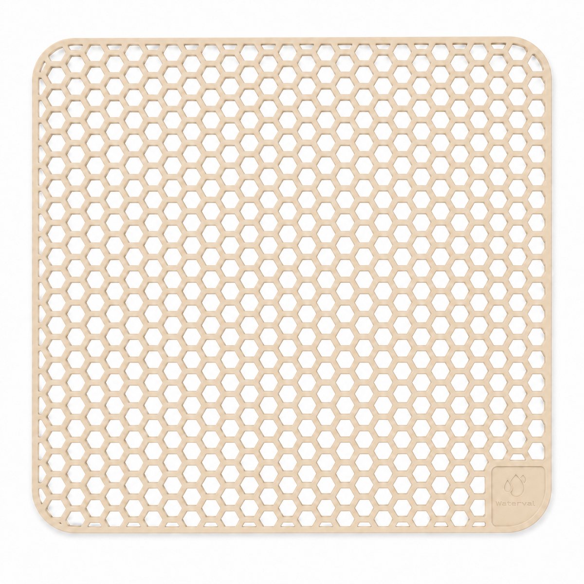 Waterval Gootsteenmat - Siliconen - Zandbeige - 37 x 37 cm - Vierkant
