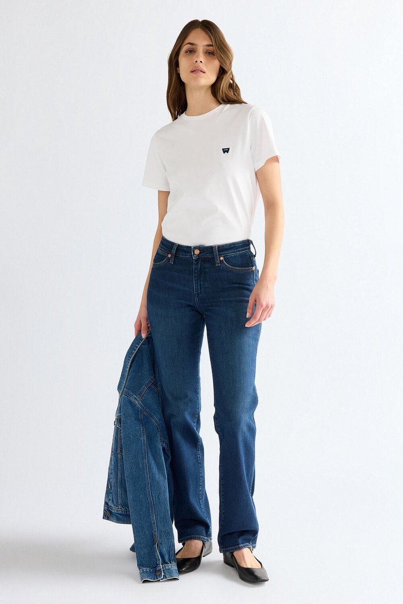Wrangler STRAIGHT Dames Straight Fit Jeans W31 X L32 Blauw