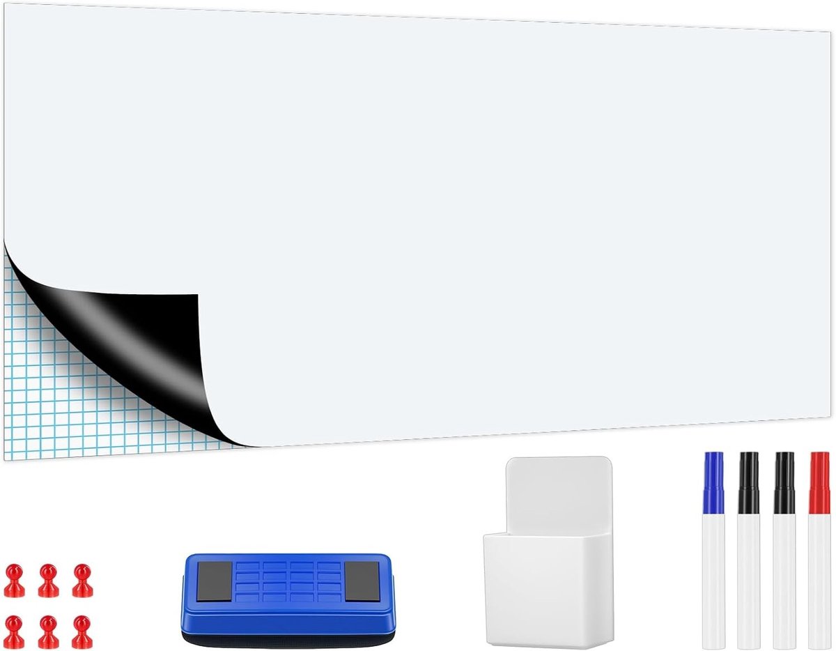 Whiteboardfolie - Wit - 60 x 120 cm - Zelfklevend Whiteboardoppervlak - Voor School en Kantoor