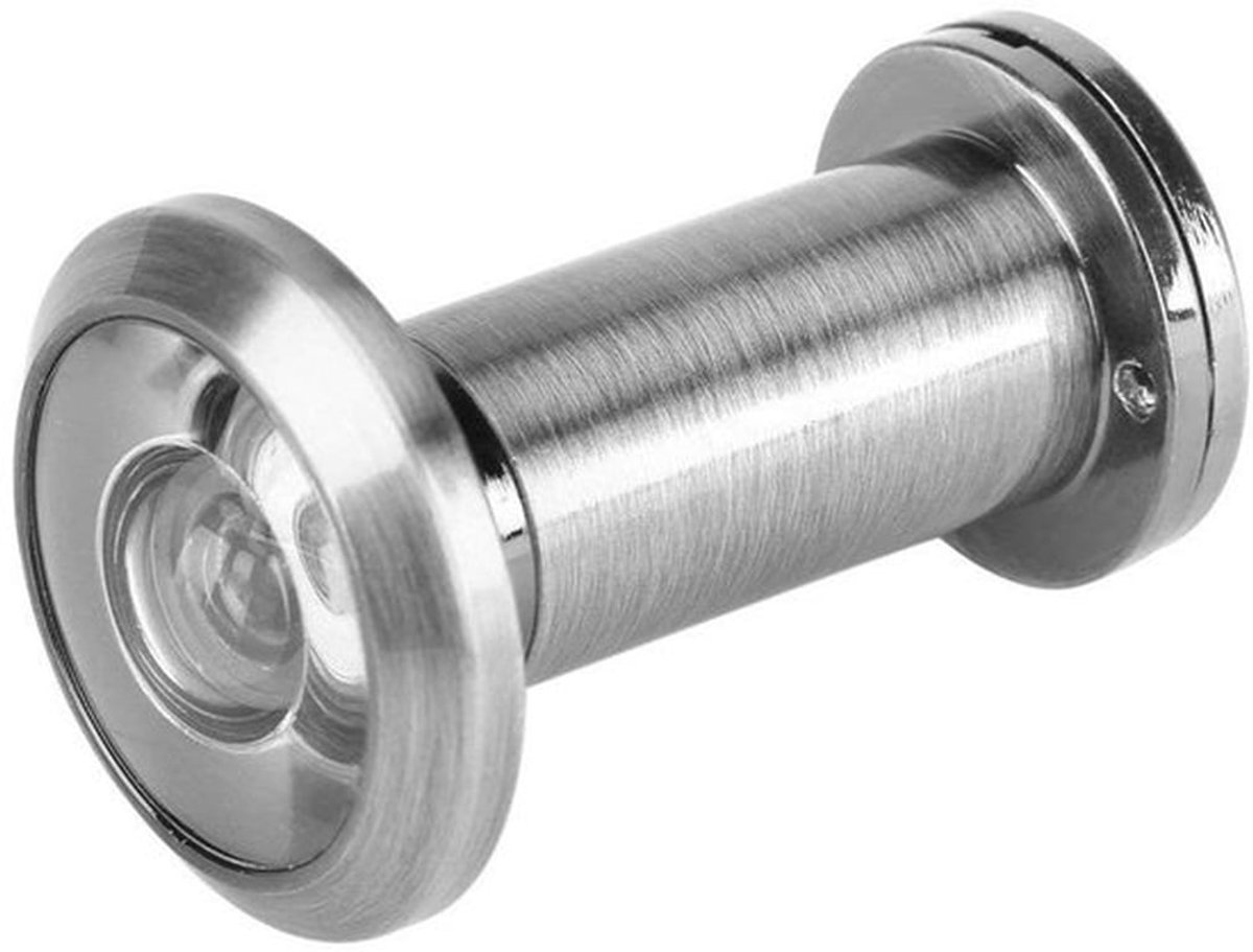Deurkijker 200 graden - Beveiligingsdeurkijker - Chroom - Roterende privacyafdekking - Geschikt voor 35 mm-60 mm deuren - Inclusief herbr...