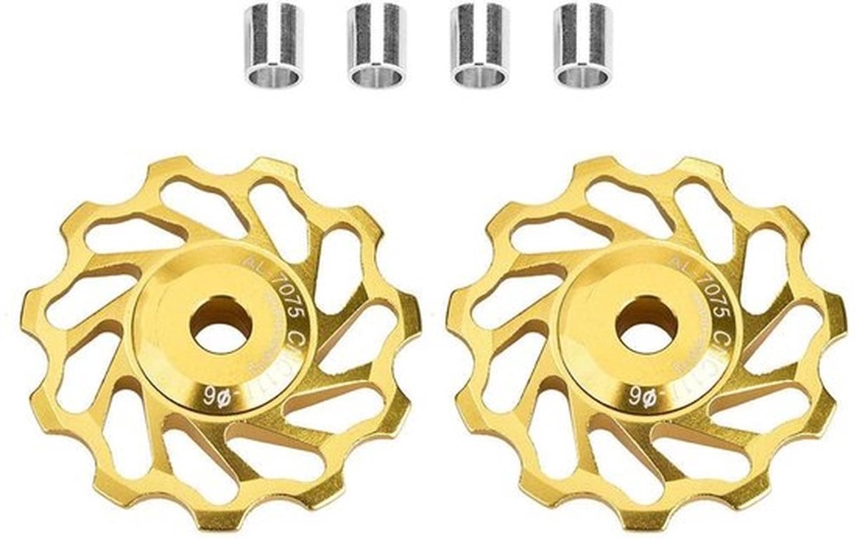 Achterderailleurpoelie - Keramische lager - Duurzaam en lichtgewicht - 8 x 8 x 5 cm - Jockey wiel - Geschikt voor racefiets - 1 paar