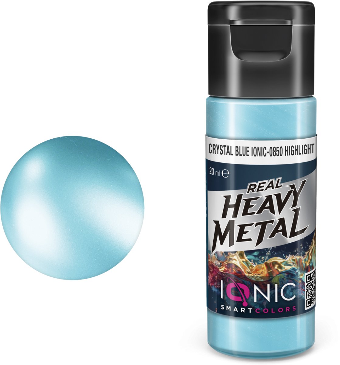 AMMO by Mig Jimenez Hobbyverf Acrylverf - MIG IO0850 Ionic Smart Colors - Real Heavy Metal - Kristalblauw - Highlight - Metallic Acryl - 20ml Verf potje - 20 ml