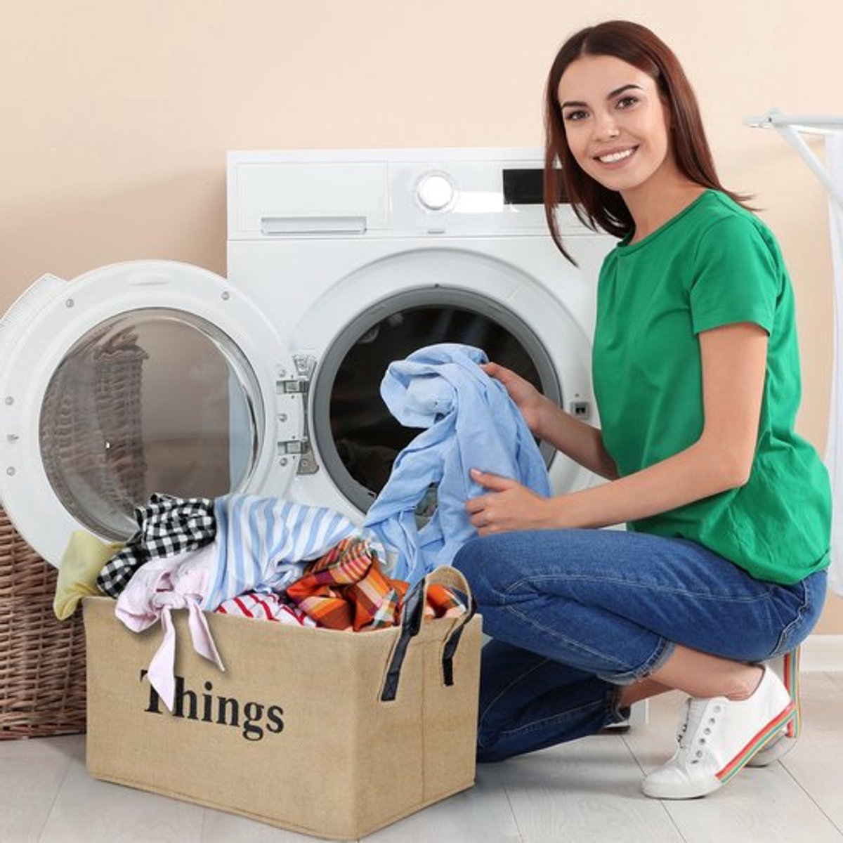 Jute Opbergmand - Decoratieve Wasmand - Bruin - Multifunctionele Opbergoplossing - Ideaal voor Speelgoed en Kleding