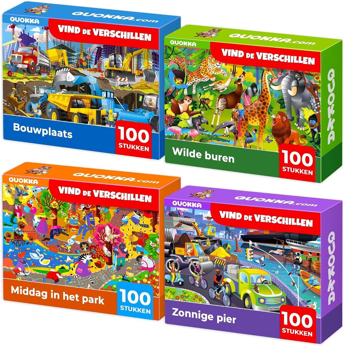 Voerpuzzel voor kat - Afrika - Set van 4 Puzzels - Karton Educatief Speelgoed - Voor Kinderen 4-6 Jaar