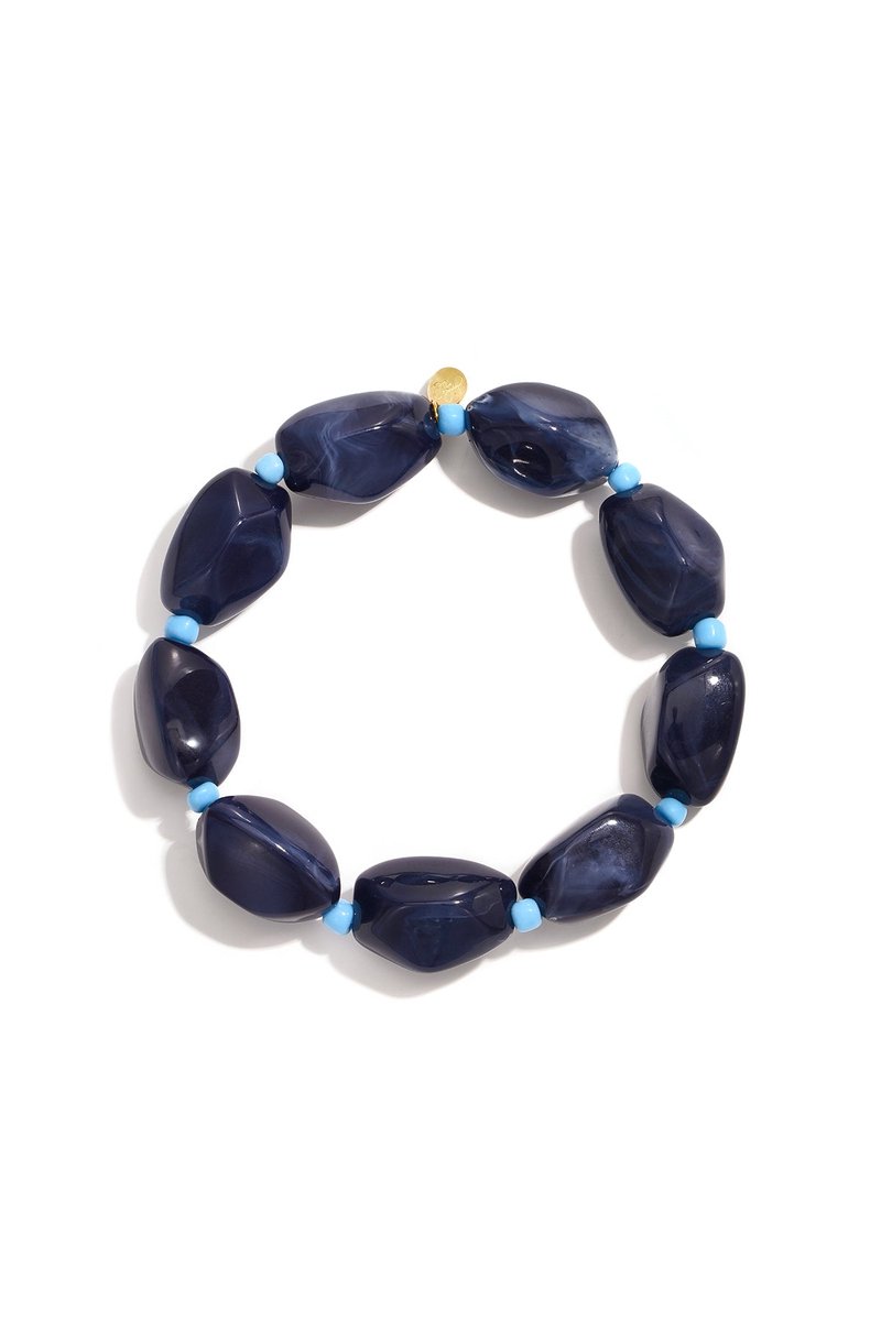 Nola - Kralen Armband - Acryl & Stainless Steel - - Donkergroen