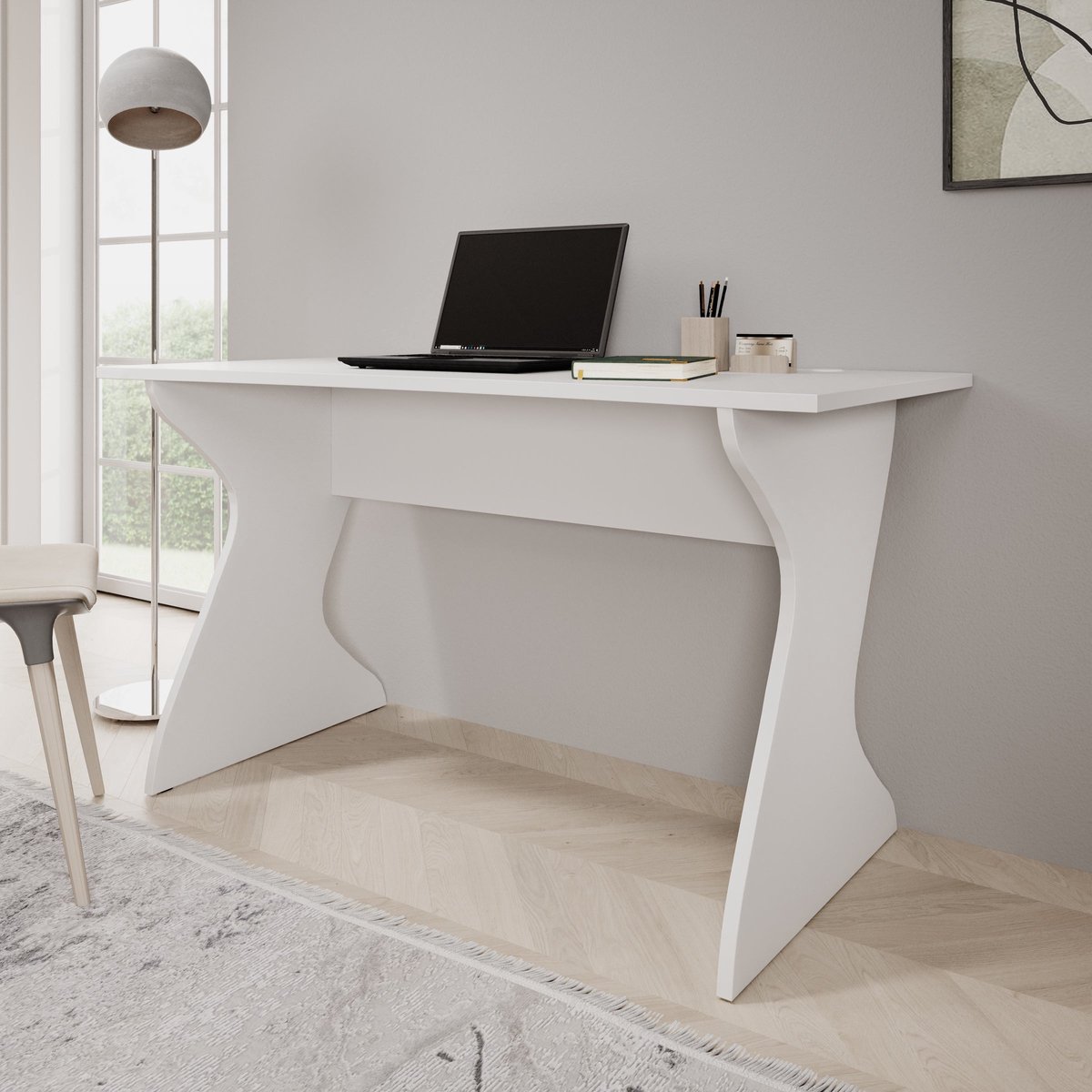 Meubella - Unfold - Bureau - Wit - 140x65x76 cm
