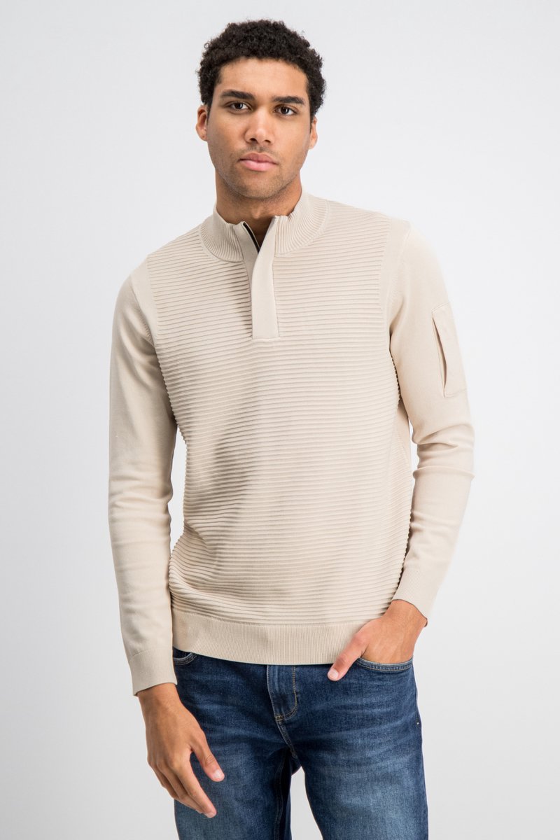 Gabbiano Trui Hoyt 6167278 00673 Coastal Sand Mannen Maat - XL