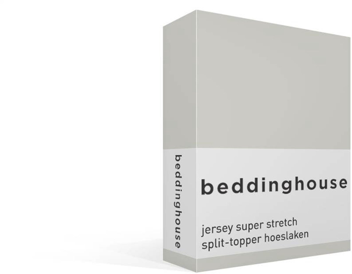 Beddinghouse katoen - Splittopper Hoeslaken - 180 x 200/220 cm Pocket depth: 25 cm Split: 85 cm - Gebroken wit