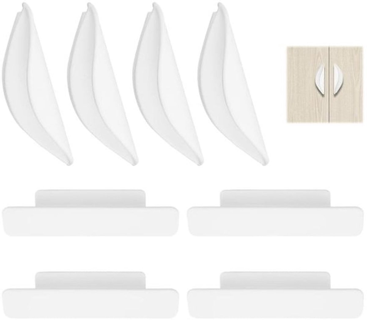 - Balkon Deur Handgrepen - Duurzaam en Ergonomisch - Wit - Voor Buiten - Geschikt voor Deuren en Ramen - 8 Stuks
