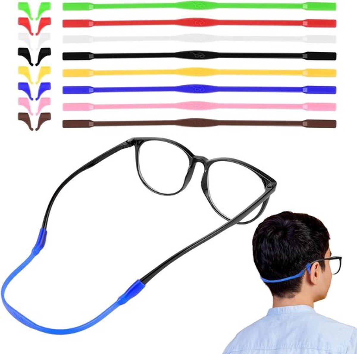 Brillenbandjes voor Kinderen | Antislip Zonnebrilhouder met Oorgrip | Elastische Brillenband | Sport Kinderen