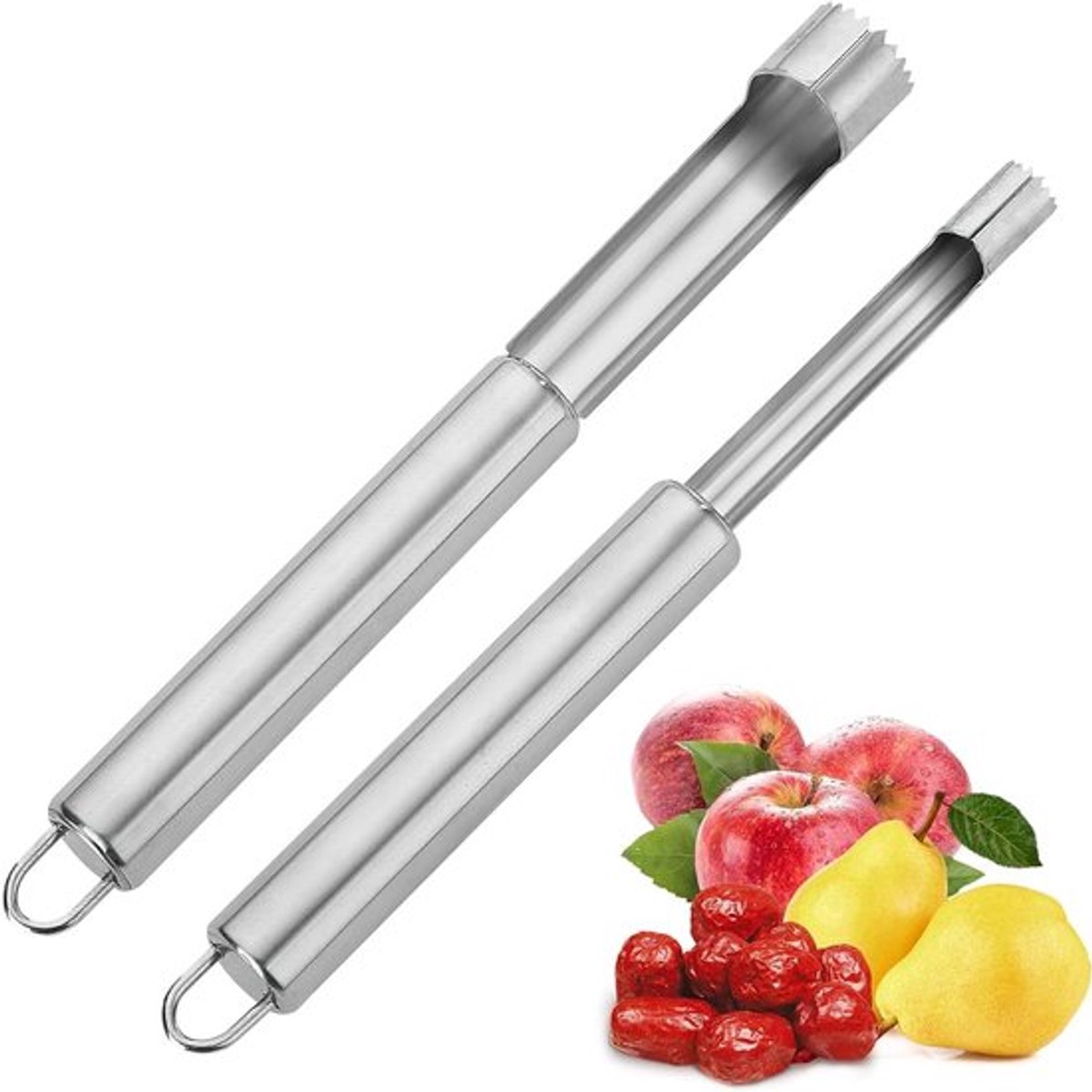 Appelontpitter - Set van 2 stuks - Roestvrijstalen appelstekers voor fruitvoorbereiding in de keuken
