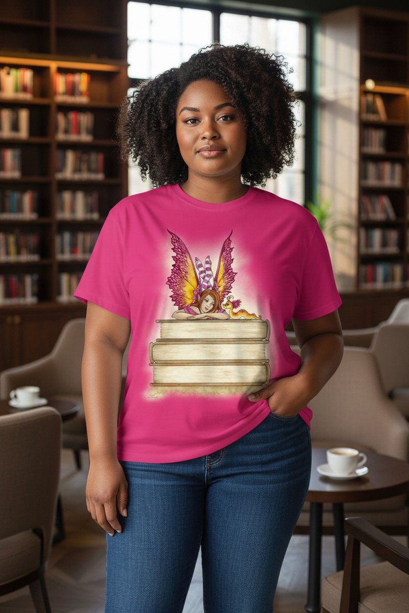 Pink Bookworm The Coloured House T-shirt XL