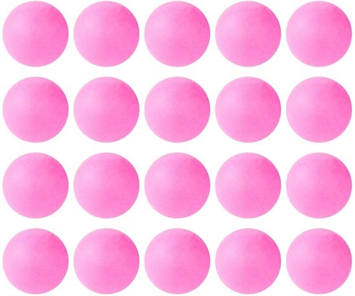 Tafeltennisballen 20 stuks - 4 cm - Roze - Kunststof - Trainingsballen - Duurzaam PP-materiaal - Pingpongballen