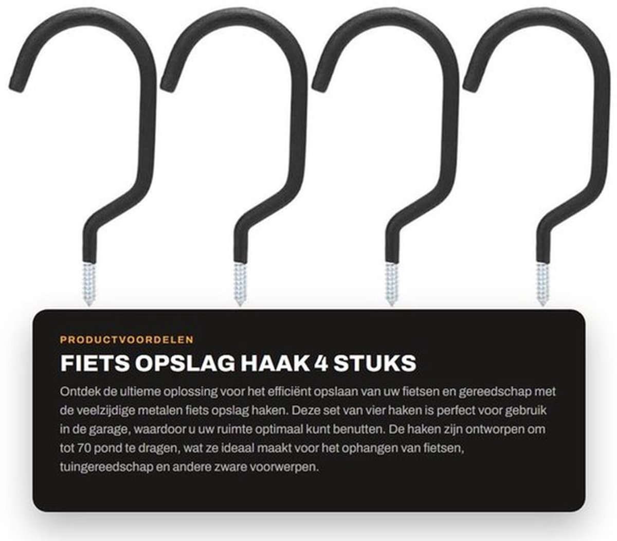 Fietshaak - Metalen Fietsbeugel - Muurbeugel Fiets - Fietshaak Plafond - Opslag Haak - Hoogwaardige Kwaliteit - Fietsopslag