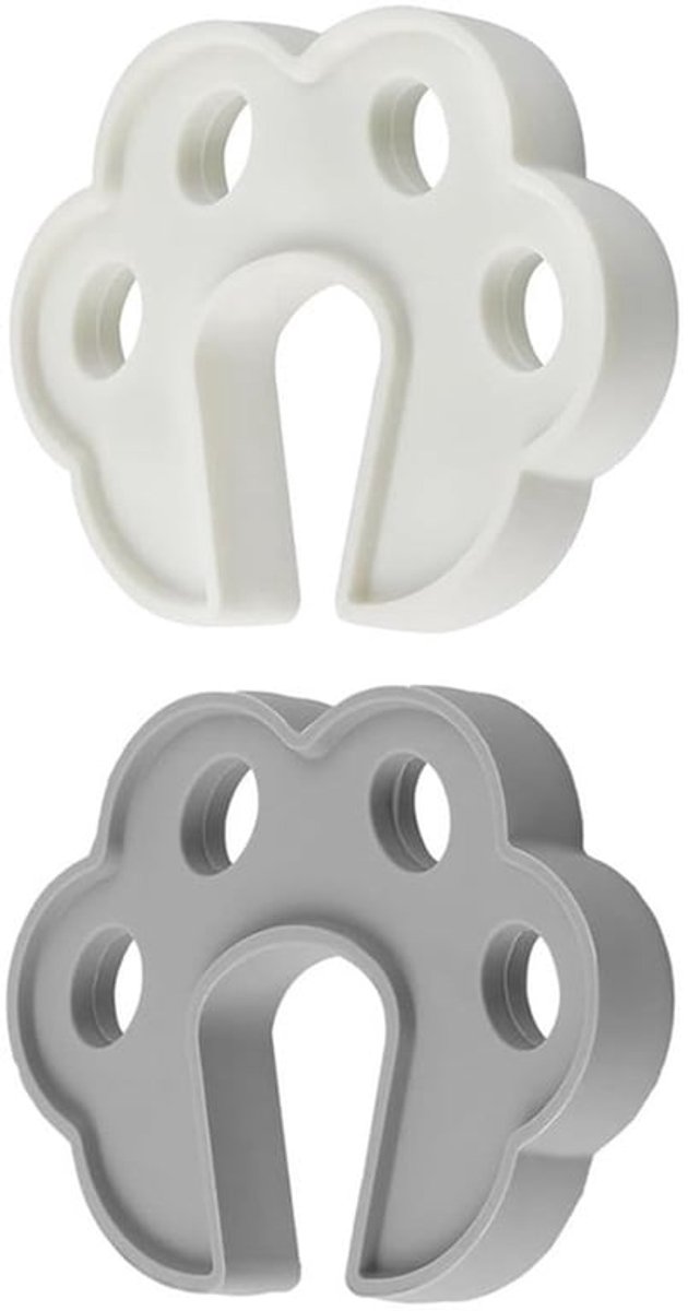 Deuropener 2 Stuks - Wasmachine/Droger/Vaatwasser - Duurzaam Siliconenrubber - Ventilatie - Wit/Grijs - Afmetingen 10,2x7,8x1,6 cm - Deurstoppers