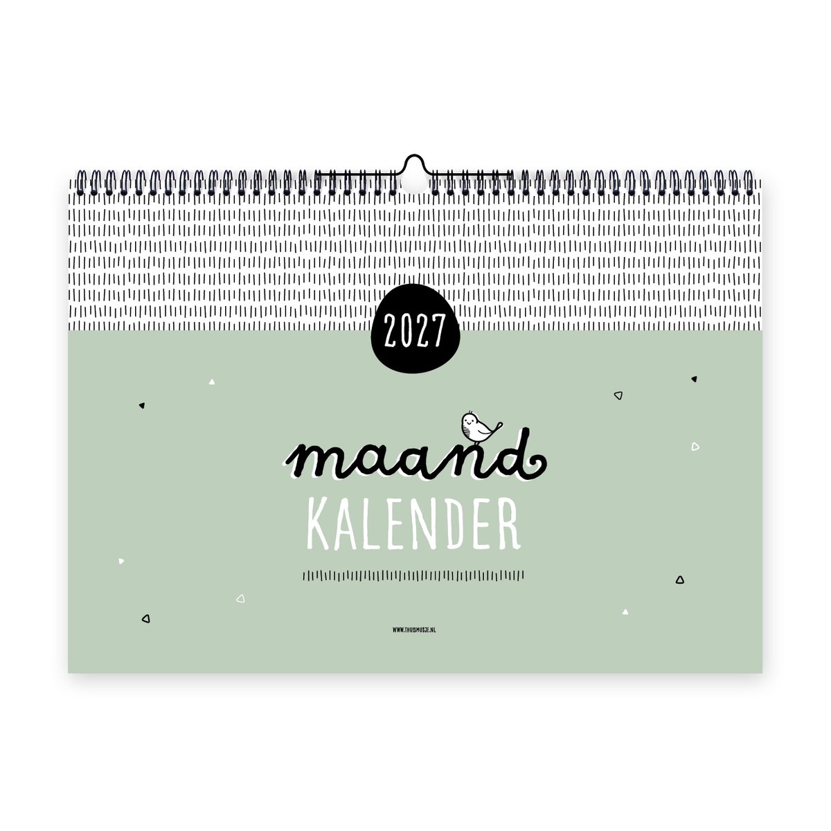 Thuismusje Maandkalender 2027 - A3 formaat XL (42x30cm) - Maandplanner - Ophangbaar