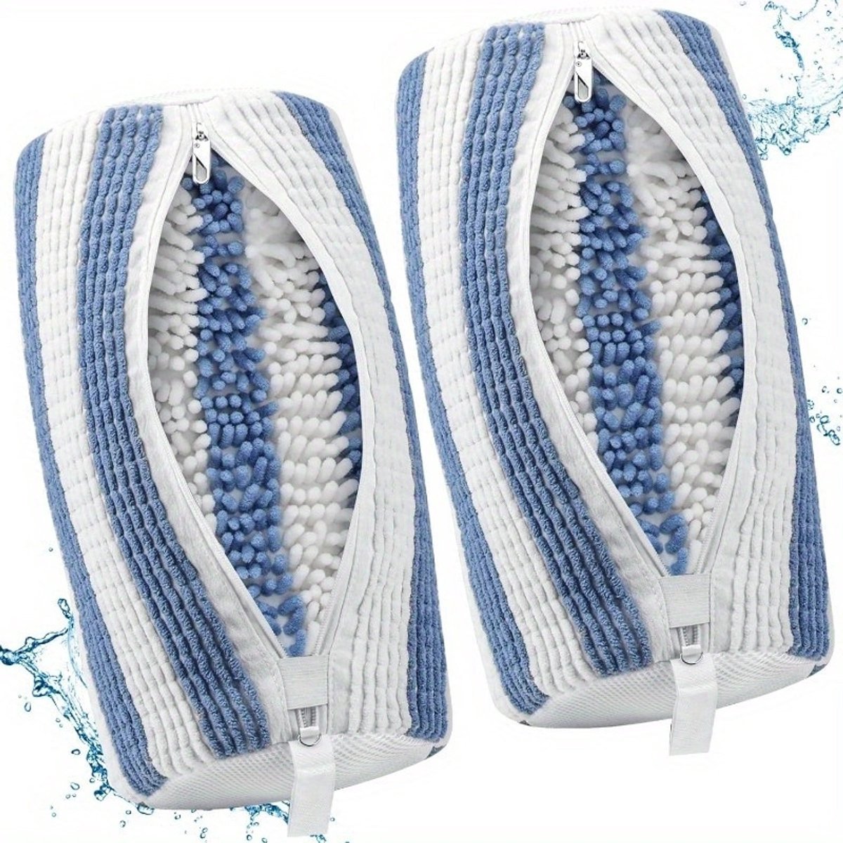2 stuks Schoenwaszak – Schoenenzak – Schoenwaszak voor de wasmachine – Herbruikbaar – Geschikt voor wasmachines, reinigt alle soorten schoenen – Blauw & Wit
