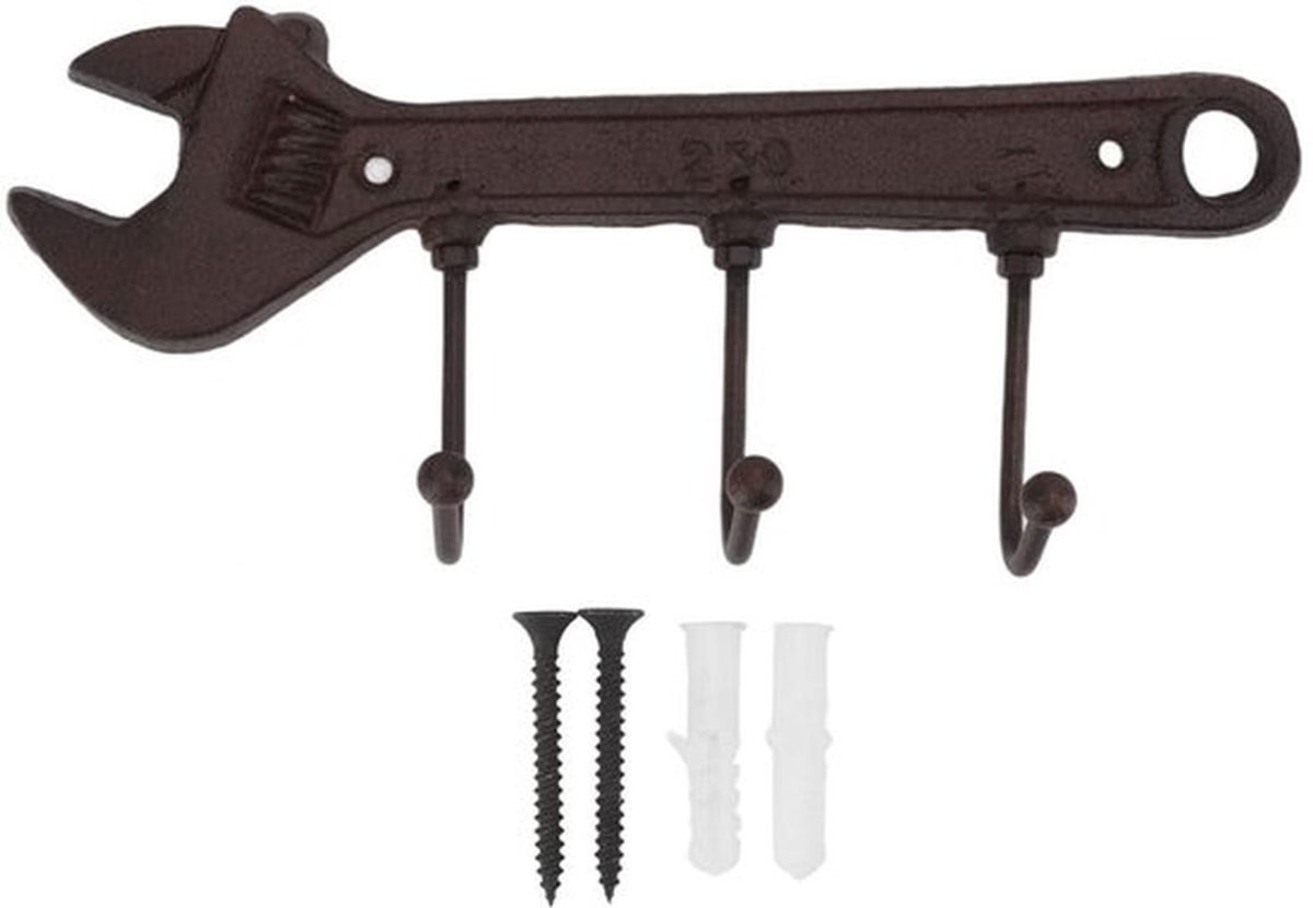 Wandhaak Industriële Stijl - Muurhaak Gietijzer - Handdoekhaak - Multifunctioneel - Decoratie - Afmetingen 24x10.5x4.5cm