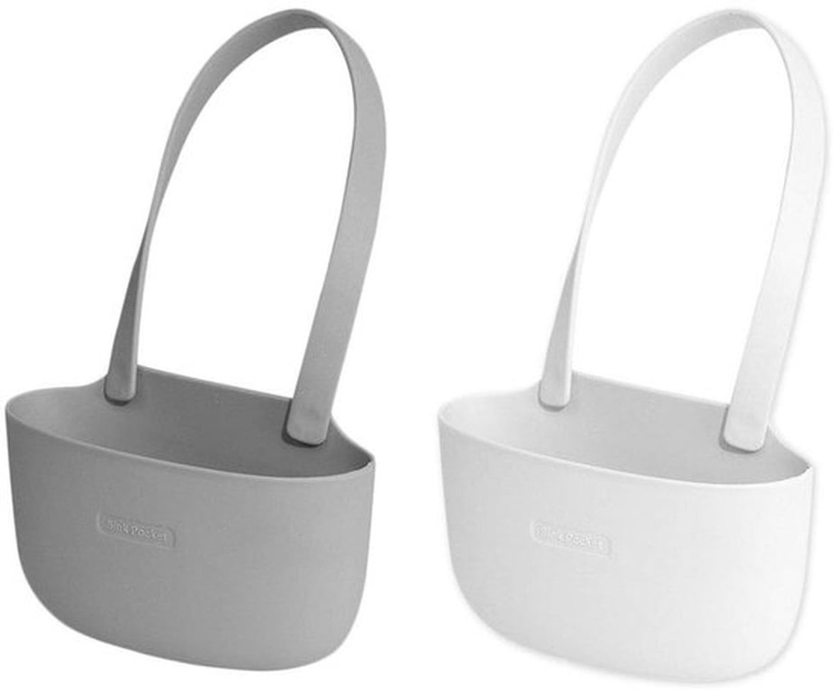 Sponshouder 2 Stuks - Gootsteenhouder - Organizer voor Sponzen - Waterdicht Afdruiprek - TPR-Materiaal - Hangend Ontwerp - Gootsteenorganizer