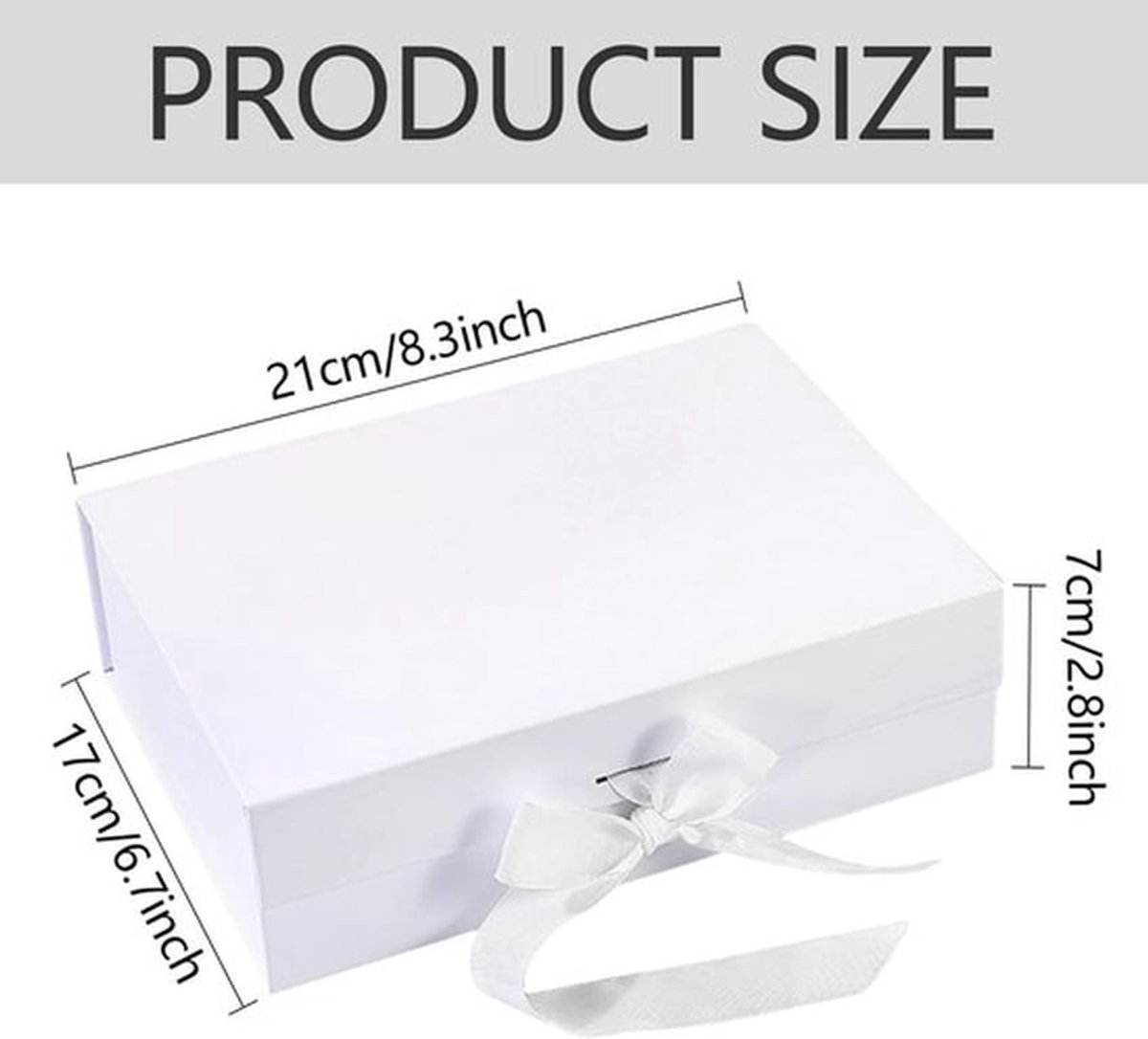 Geschenkdoos met deksel - 21 x 17 x 7 cm - Opvouwbare verpakking - Lege geschenkdoos - Magnetische geschenkdozen - Voor bruiloft/Verjaardag - Cadeauverpakking