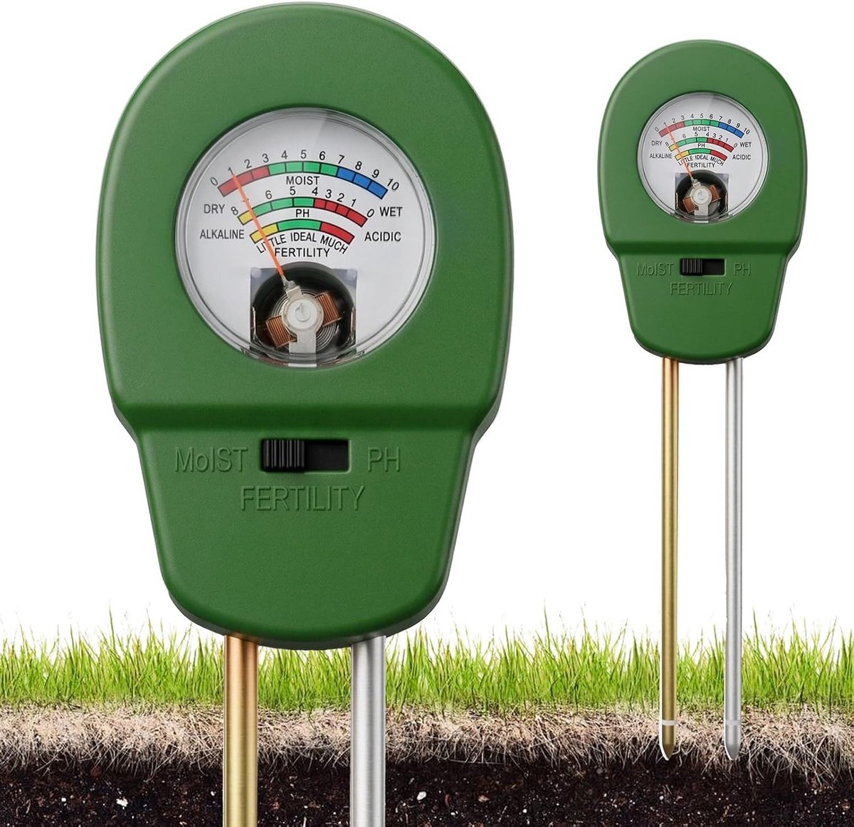 Bodemtester - Groen - 3-in-1 Bodemvocht-, pH- en Lichtmeter - Voor Planten en Tuinbouw