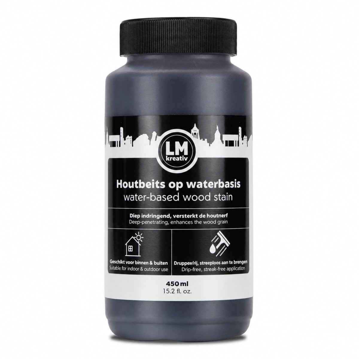 LM-Kreativ Houtbeits - Beits op Waterbasis - Transparant Mat voor Meubels en Interieurhout - Mahonie - 450 ml
