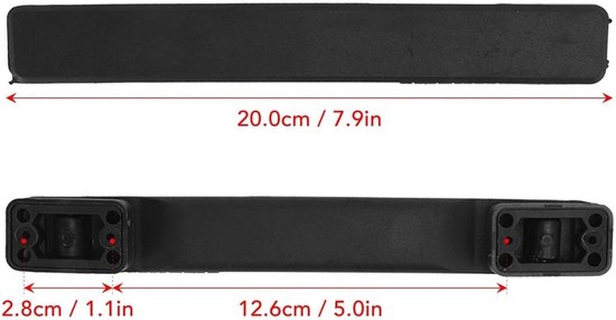 Kofferhandvat 20cm - Kunststof Handgreep - Antislip Ontwerp - Lichtgewicht - Eenvoudig te Installeren - Duurzaam Materiaal - Bagagehandvat