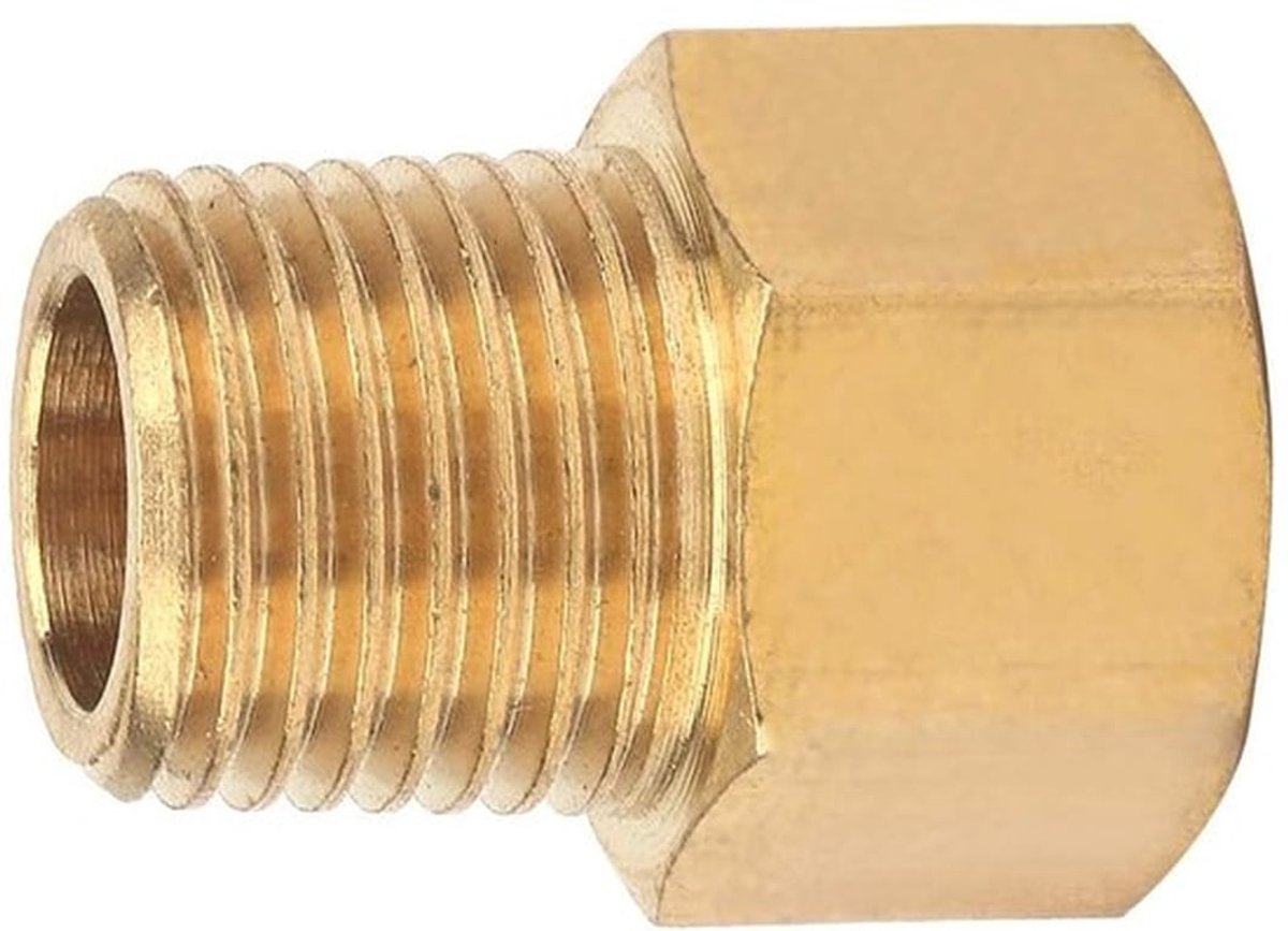 Messing Adapter 1/4 BSPT Mannelijk naar 1/4 NPT Vrouwelijk - Hoogwaardige Koppeling voor Drukmeters - Duurzaam - Verstevigd - Geschikt vo...